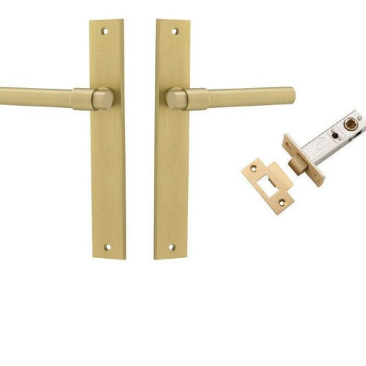 Iver Door Handle Helsinki Rectangular Brushed Gold PVD Passage Kit