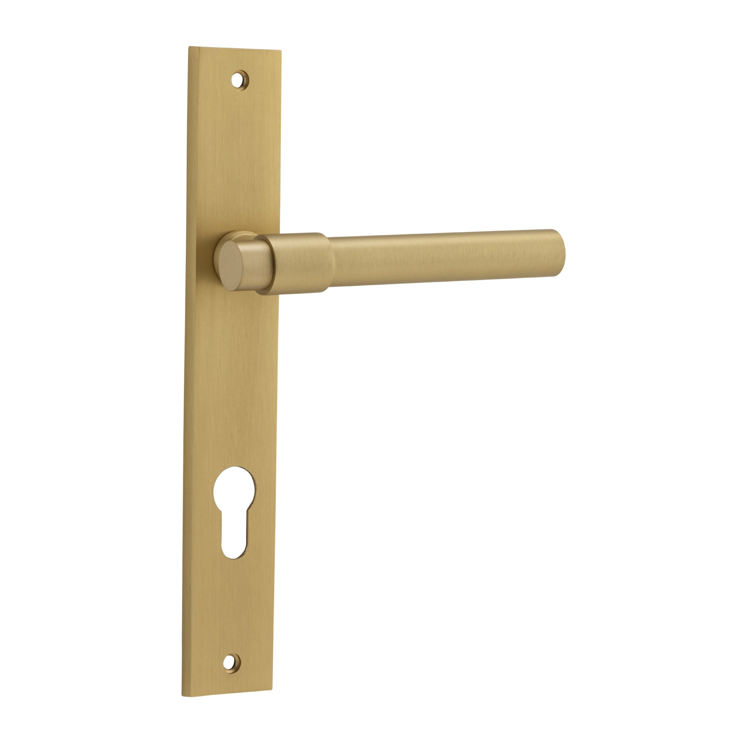 Iver Door Handle Helsinki Rectangular Euro Pair Brushed Brass