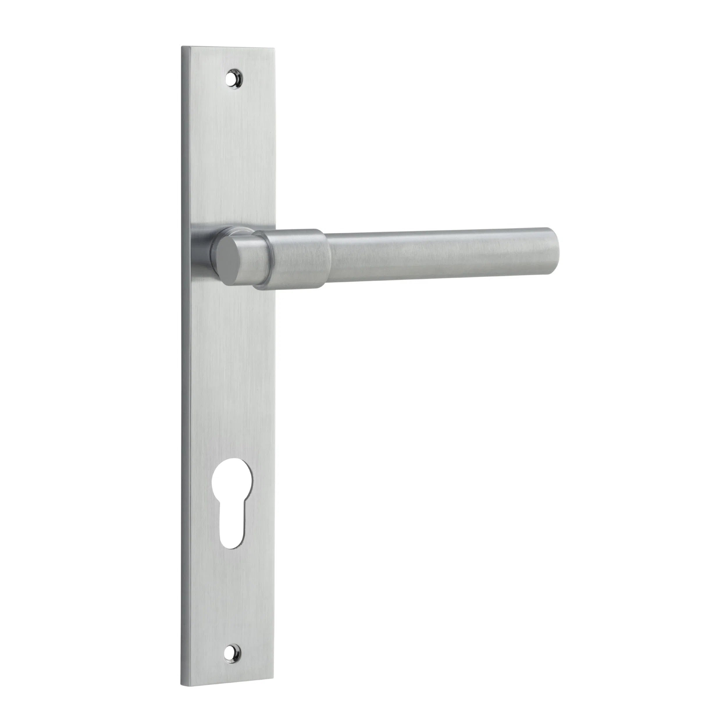 Iver Door Handle Helsinki Rectangular Euro Pair Brushed Chrome