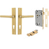 Iver Door Handle Helsinki Rectangular Euro Pair Key/Thumb Brushed Gold PVD Entrance Kit