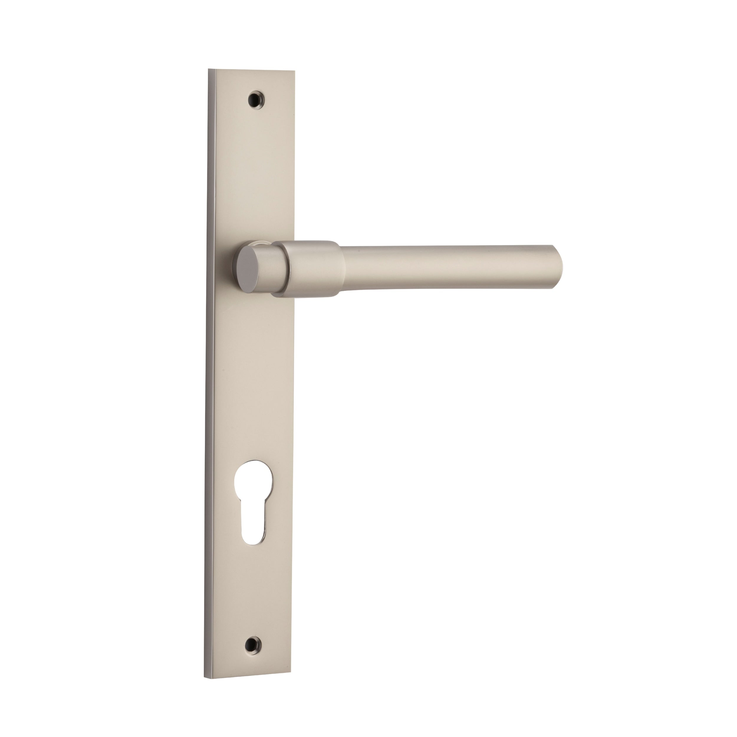 Iver Door Handle Helsinki Rectangular Euro Pair Satin Nickel