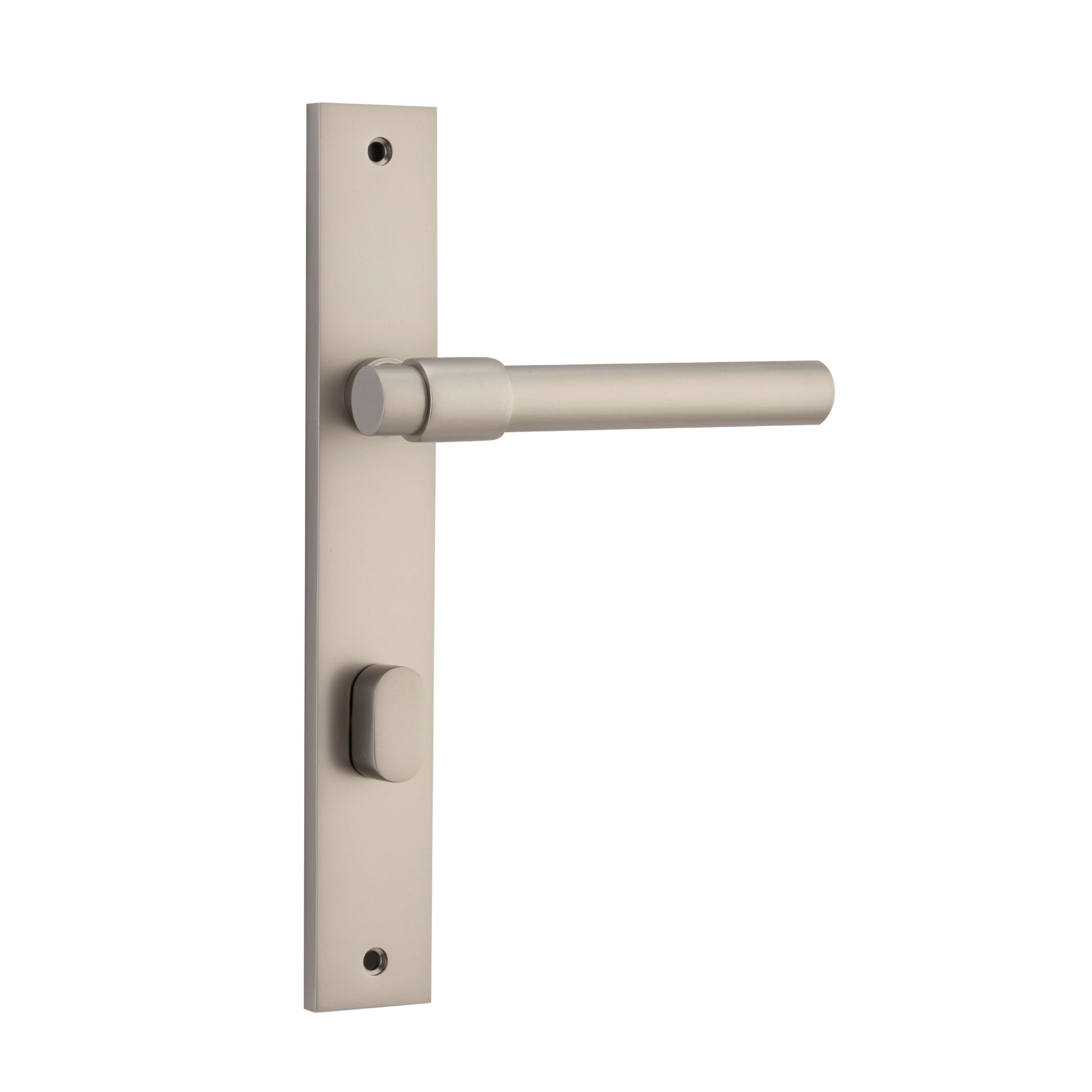 Iver Door Handle Helsinki Rectangular Privacy Pair Satin Nickel