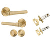 Iver Door Handle Helsinki Round Rose Brushed Gold PVD Privacy Kit