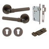 Iver Door Handle Helsinki Round Rose Key/Thumb Signature Brass Entrance Kit