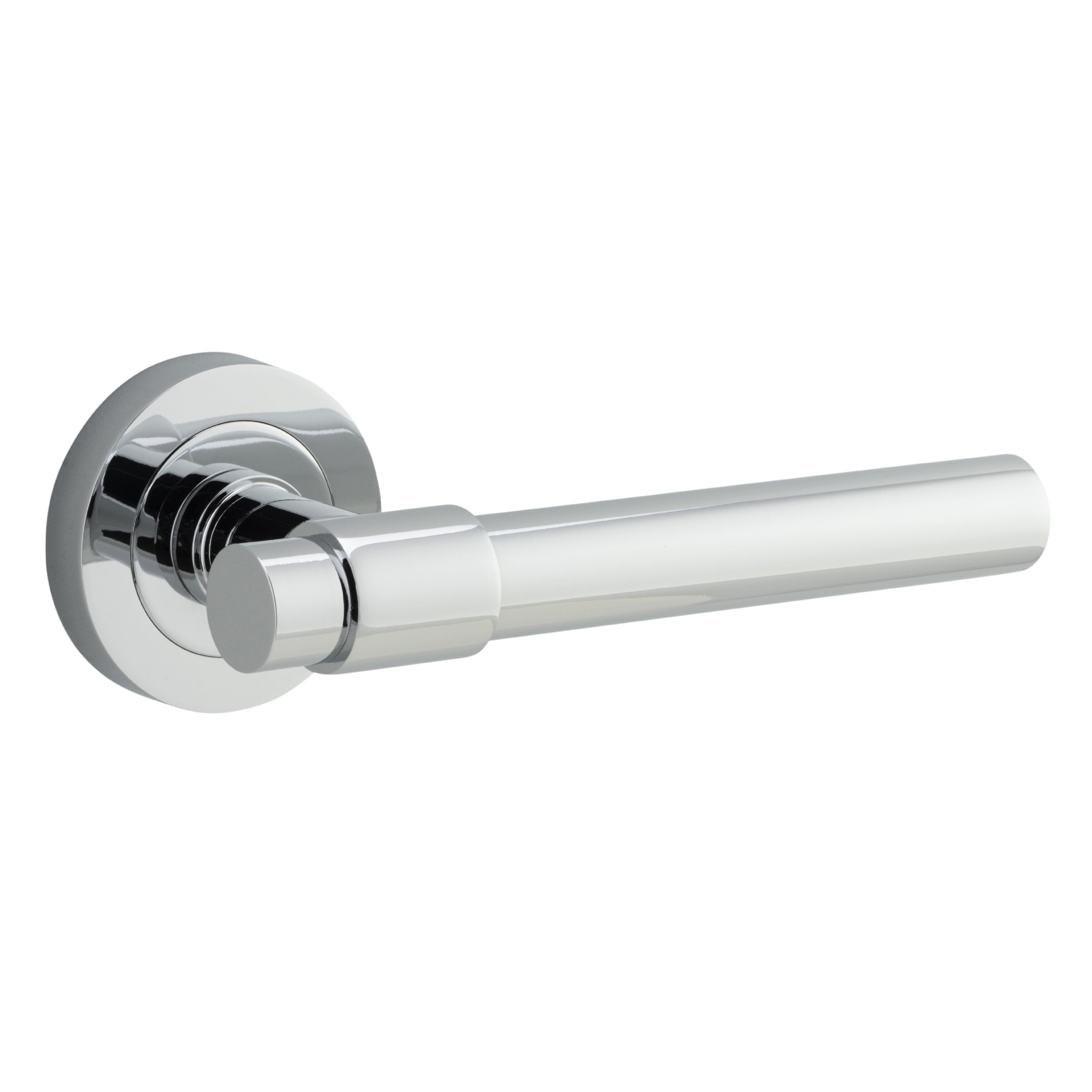 Iver Door Handle Helsinki Round Rose Pair Polished Chrome