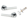 Iver Door Handle Helsinki Round Rose Polished Chrome Passage Kit