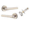 Iver Door Handle Helsinki Round Rose Satin Nickel Passage Kit