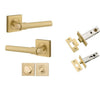 Iver Door Handle Helsinki Square Rose Brushed Gold PVD Privacy Kit