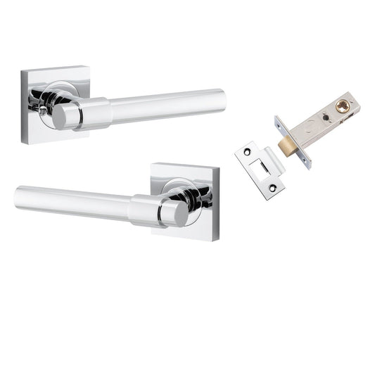 Iver Door Handle Helsinki Square Rose Inbuilt Privacy Pair Kit Polished Chrome