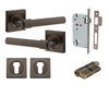 Iver Door Handle Helsinki Square Rose Key/Key Signature Brass Entrance Kit