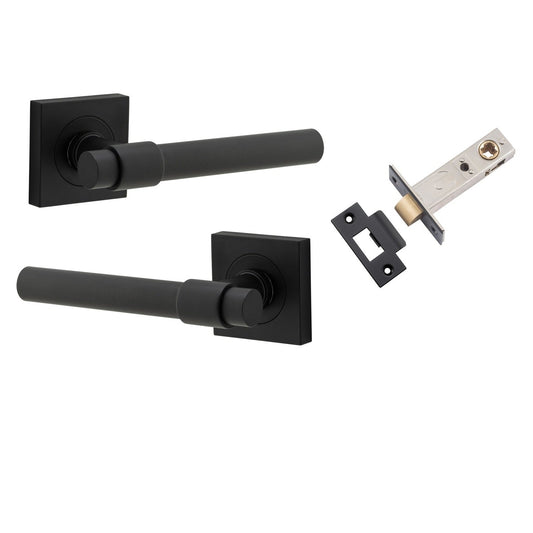 Iver Door Handle Helsinki Square Rose Matt Black Passage Kit