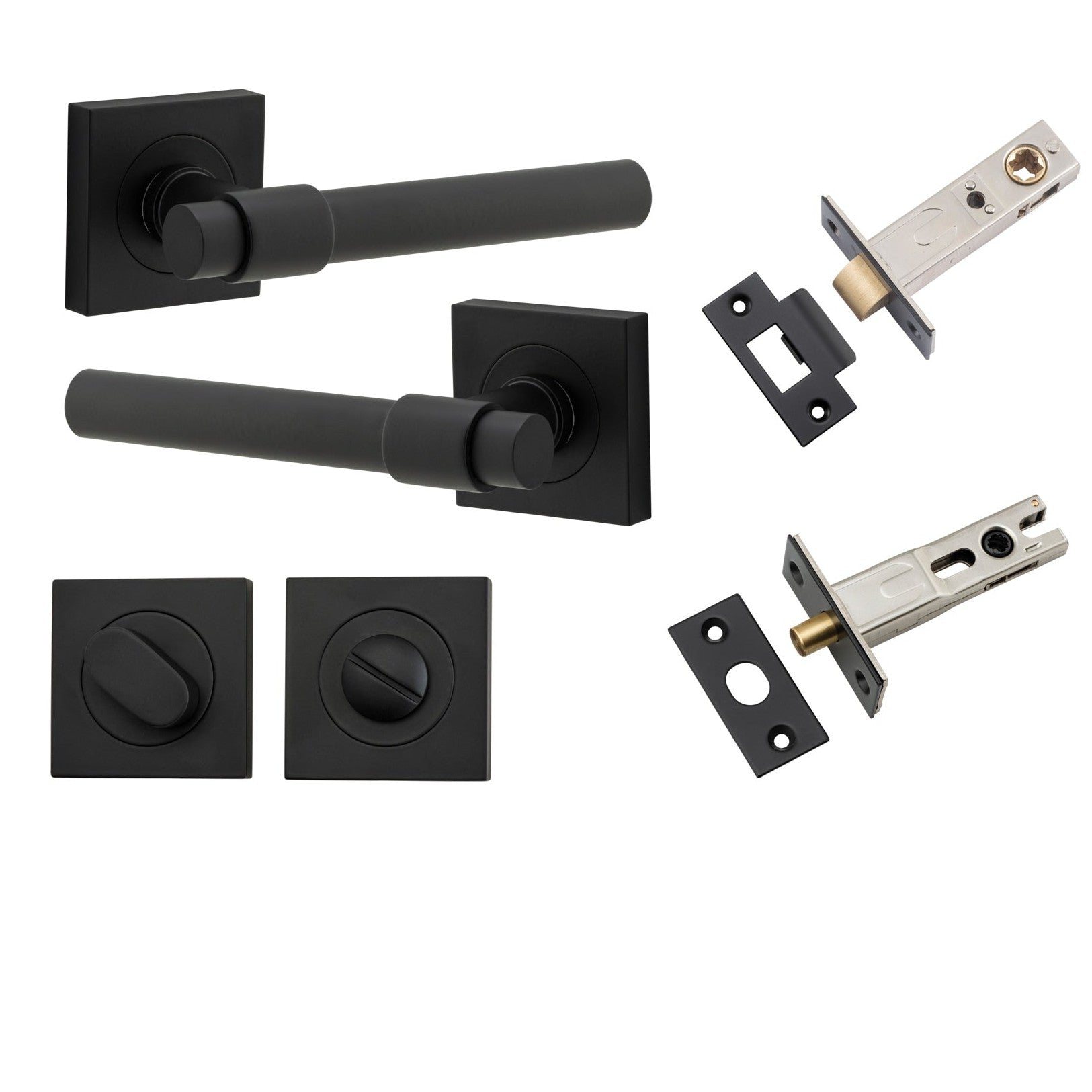 Iver Door Handle Helsinki Square Rose Matt Black Privacy Kit