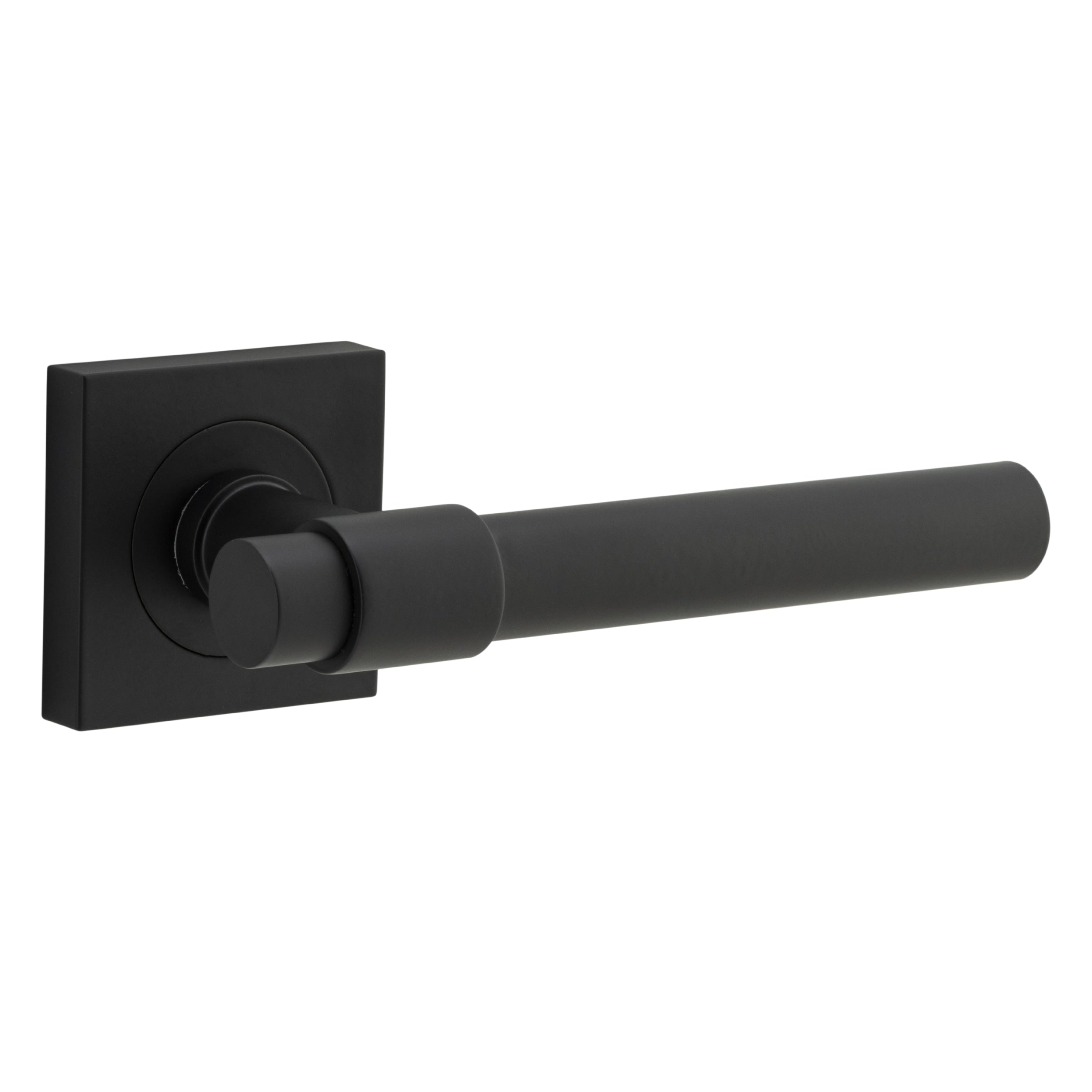 Iver Door Handle Helsinki Square Rose Pair Matt Black