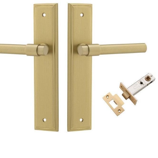 Iver Door Handle Helsinki Stepped Brushed Gold PVD Passage Kit