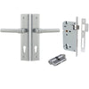 Iver Door Handle Helsinki Stepped Euro Pair Key/Key Brushed Chrome Entrance Kit