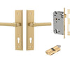 Iver Door Handle Helsinki Stepped Euro Pair Key/Key Brushed Gold PVD Entrance Kit