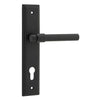 Iver Door Handle Helsinki Stepped Euro Pair Matt Black