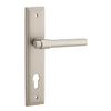 Iver Door Handle Helsinki Stepped Euro Pair Satin Nickel