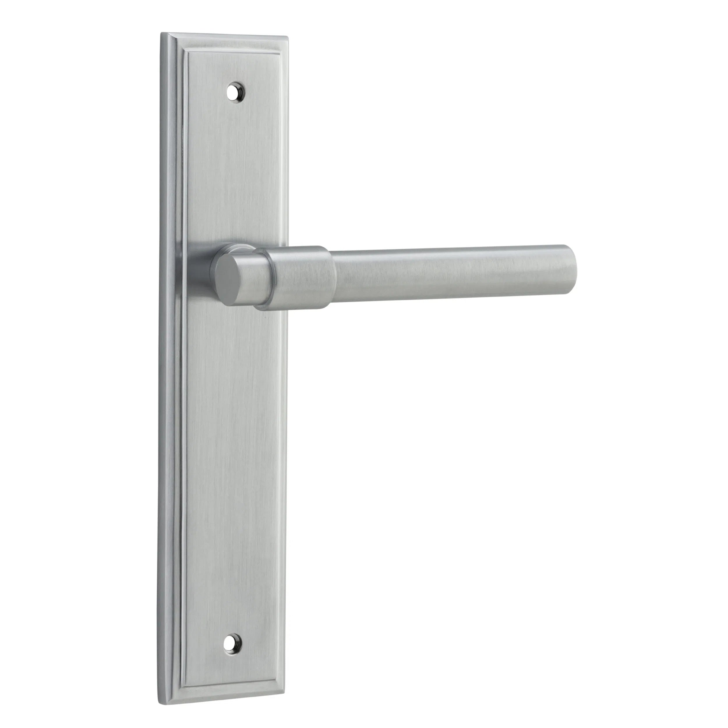 Iver Door Handle Helsinki Stepped Latch Pair Brushed Chrome