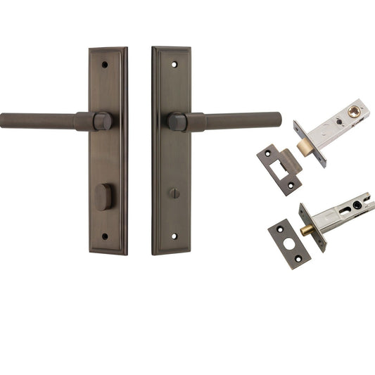 Iver Door Handle Helsinki Stepped Privacy Pair Signature Brass Inbuilt Privacy Kit