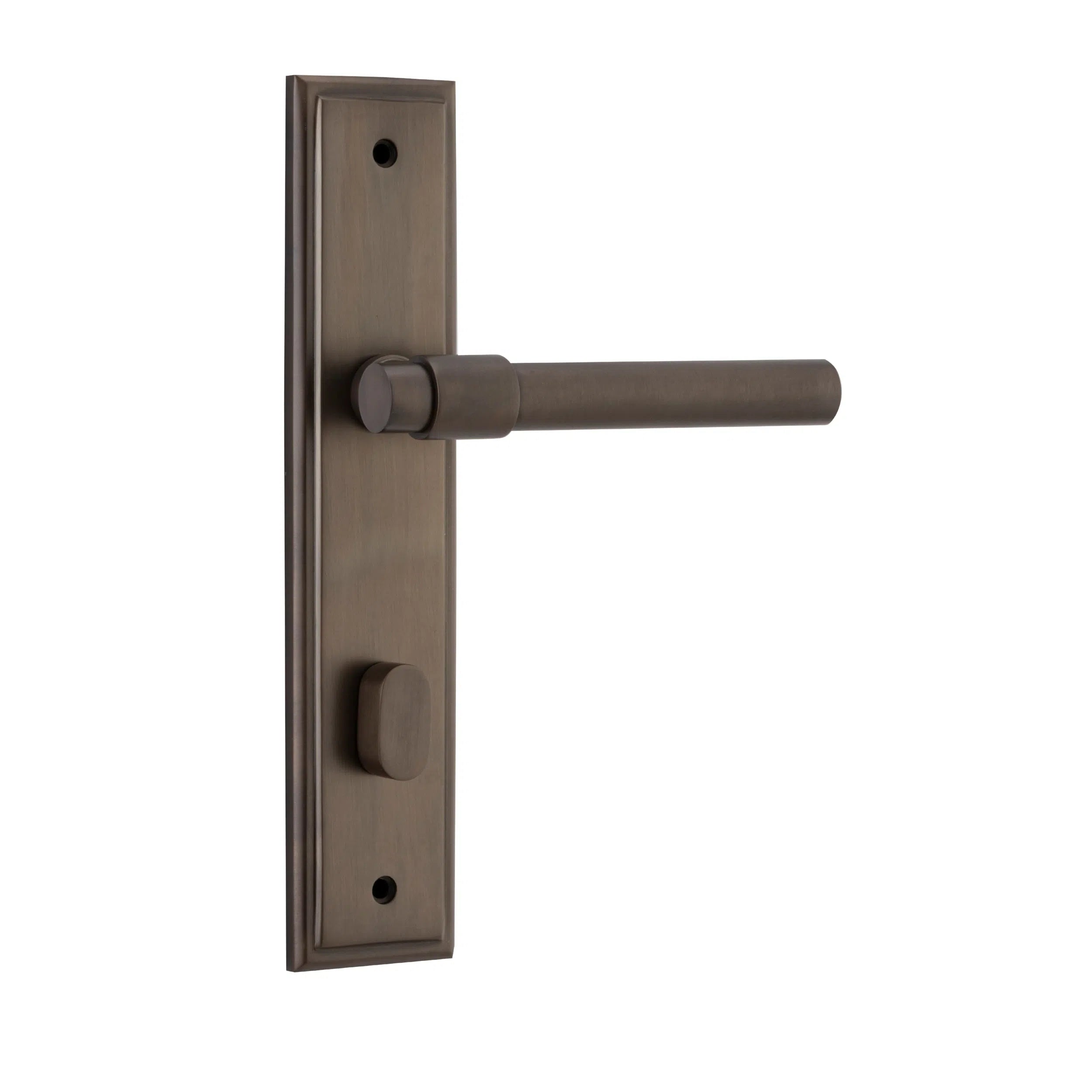 Iver Door Handle Helsinki Stepped Privacy Pair Signature Brass