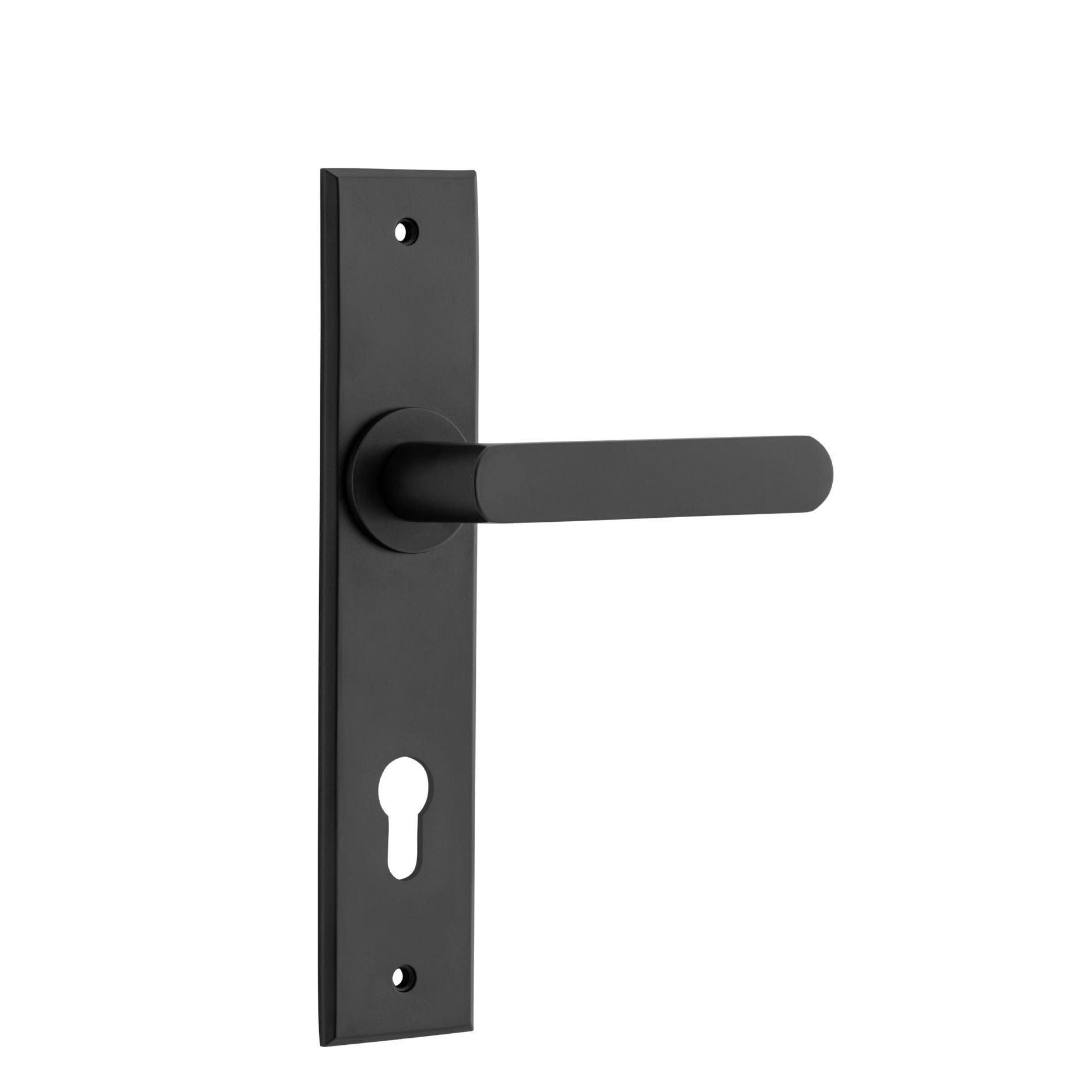 Iver Door Handle Osaka Chamfered Euro Pair Matt Black