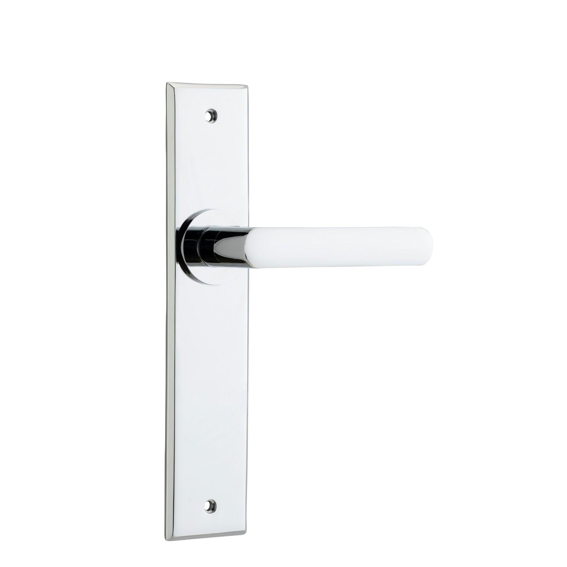 Iver Door Handle Osaka Chamfered Latch Pair Polished Chrome