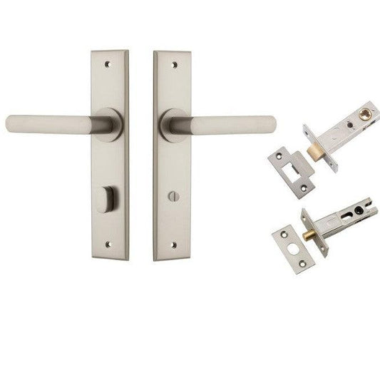Iver Door Handle Osaka Chamfered Privacy Satin Nickel Privacy Kit