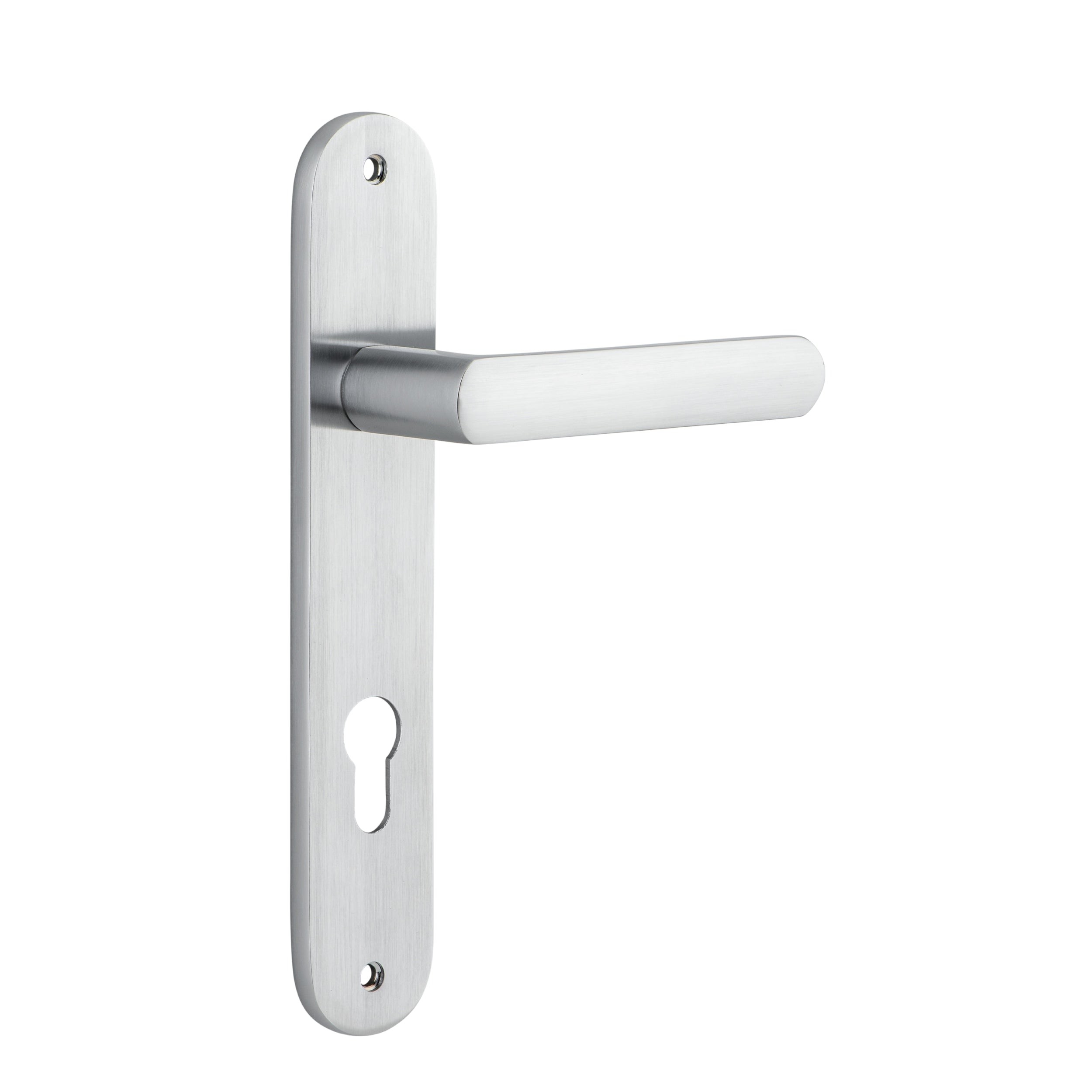 Iver Door Handle Osaka Oval Euro Pair Brushed Chrome