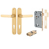 Iver Door Handle Osaka Oval Euro Pair Key/Key Brushed Brass Entrance Kit