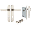 Iver Door Handle Osaka Oval Euro Pair Key/Thumb Satin Nickel Entrance Kit