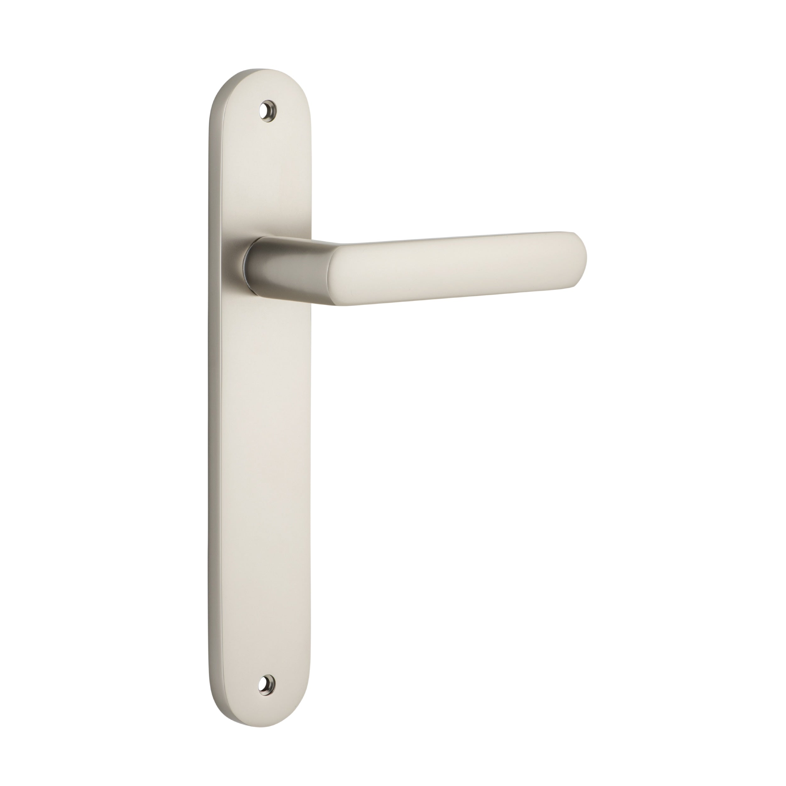 Iver Door Handle Osaka Oval Latch Pair Satin Nickel