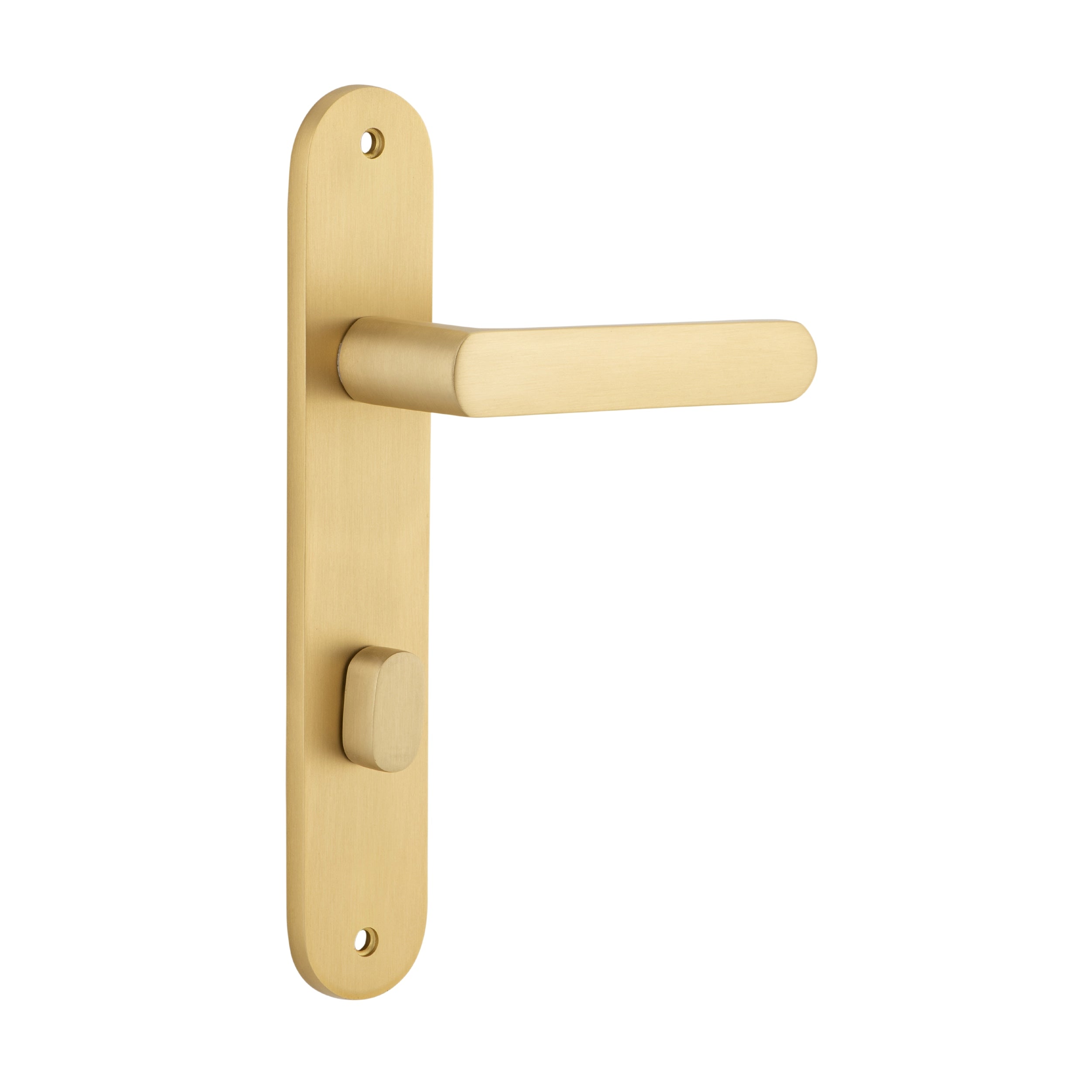 Iver Door Handle Osaka Oval Privacy Pair Brushed Brass