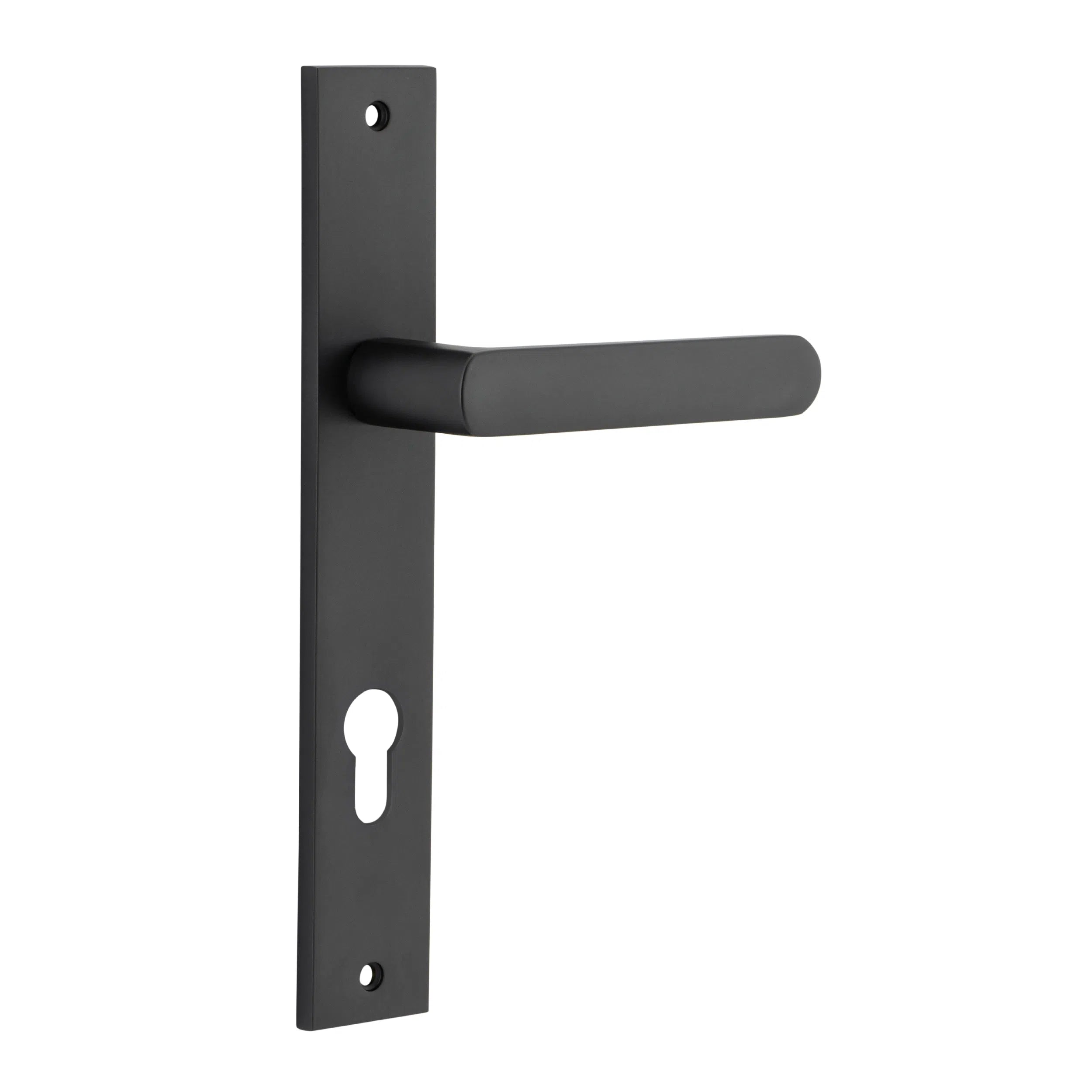 Iver Door Handle Osaka Rectangular Euro Pair Matt Black