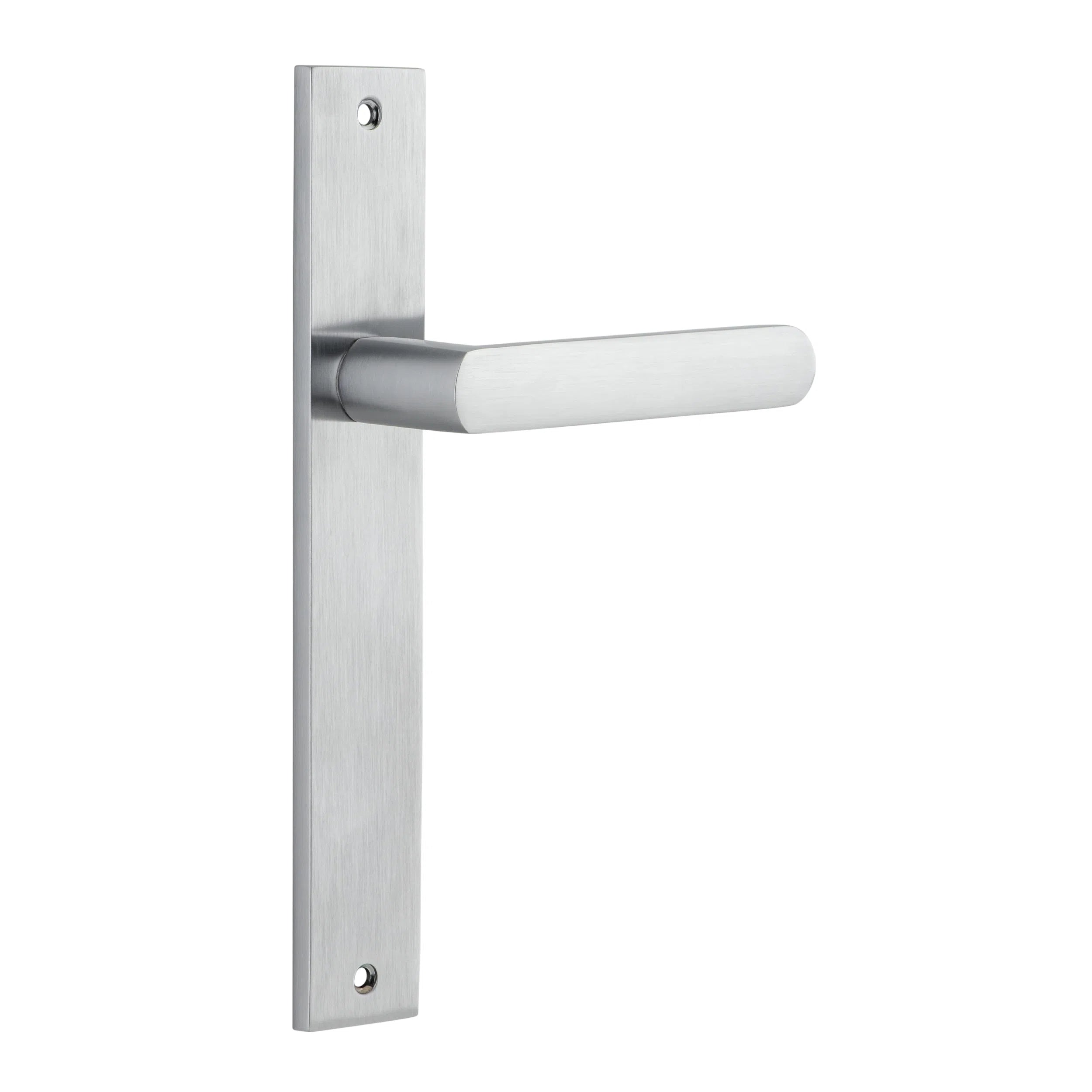 Iver Door Handle Osaka Rectangular Latch Pair Brushed Chrome