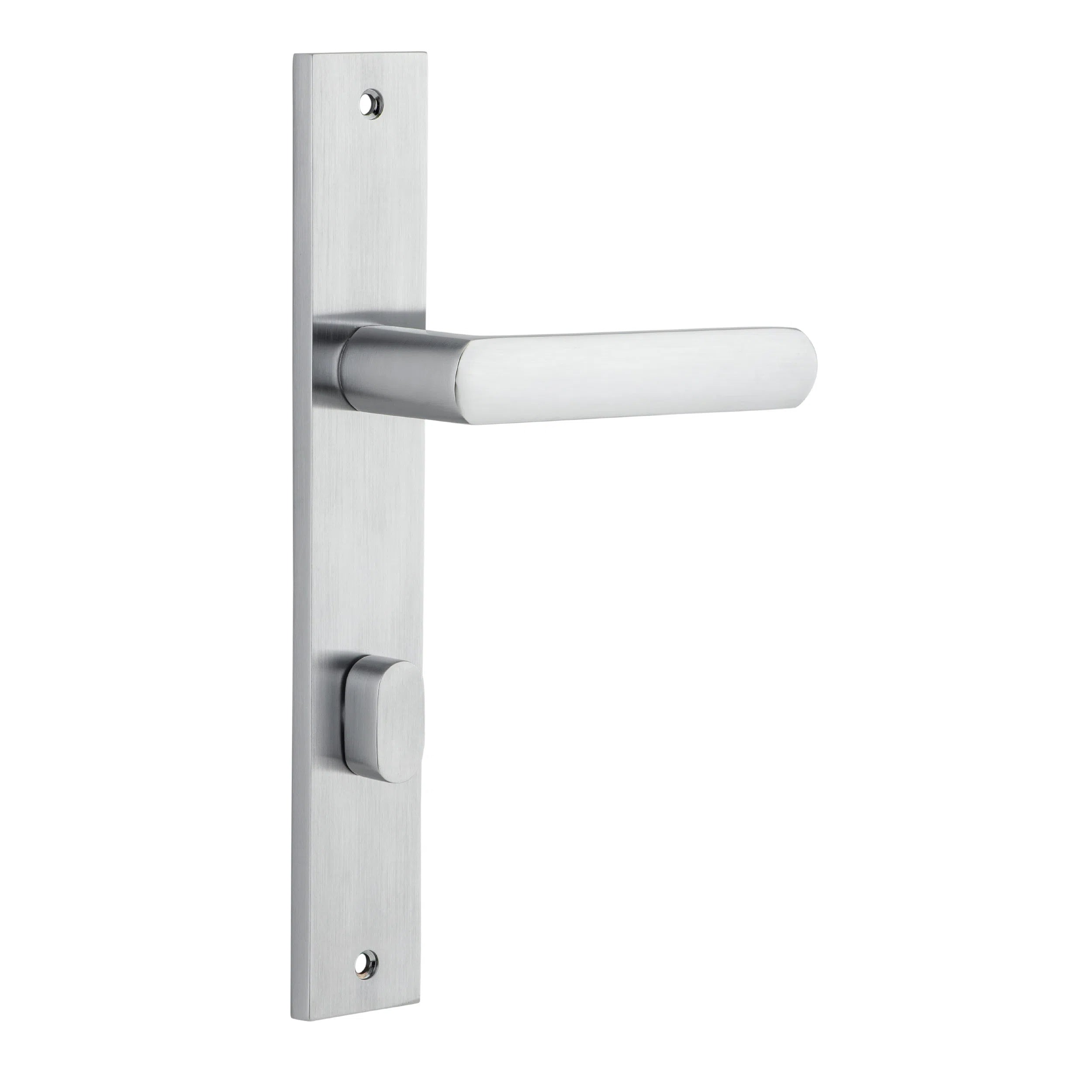 Iver Door Handle Osaka Rectangular Privacy Pair Brushed Chrome