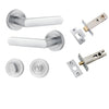 Iver Door Handle Osaka Round Rose Brushed Chrome Privacy Kit