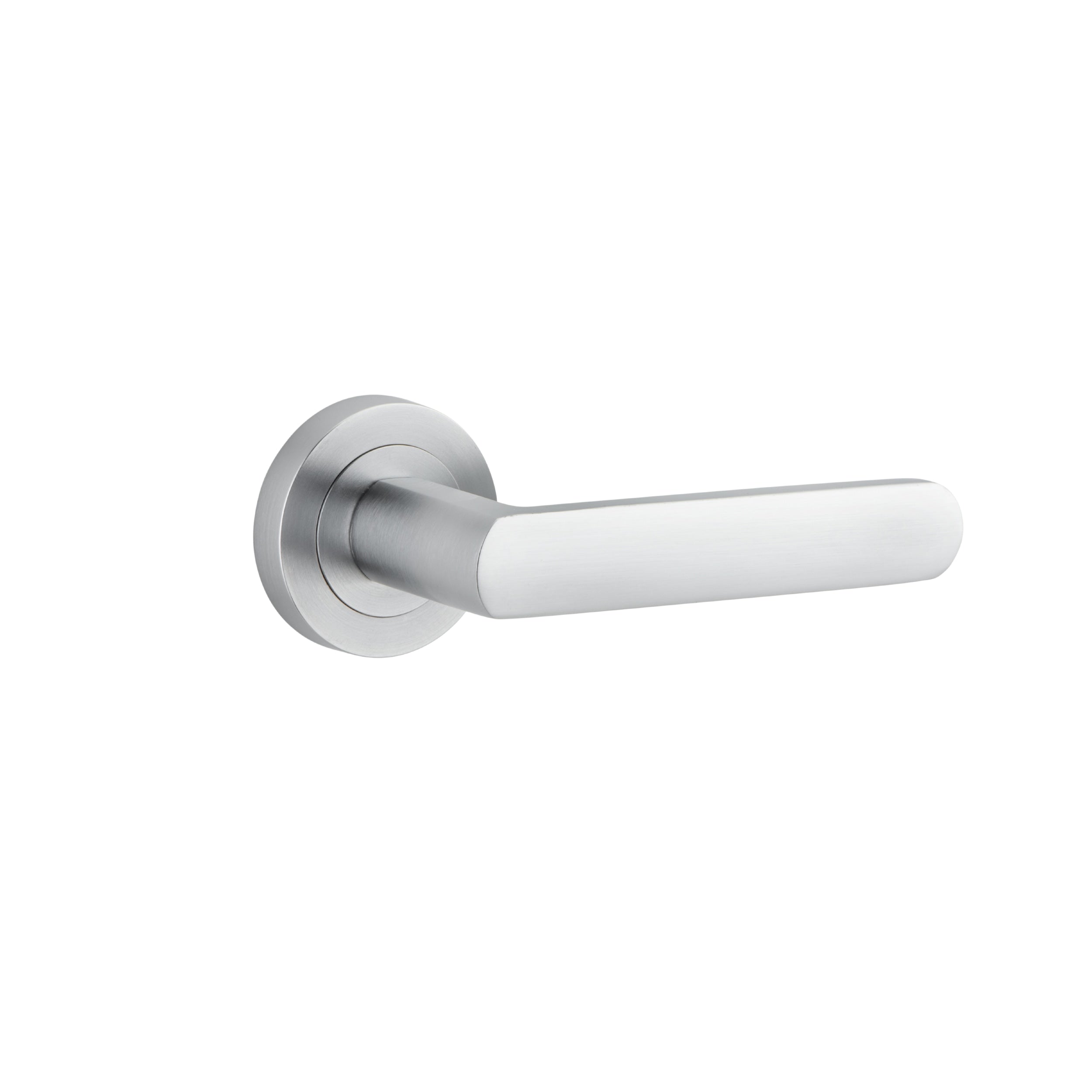 Iver Door Handle Osaka Round Rose Pair Brushed Chrome