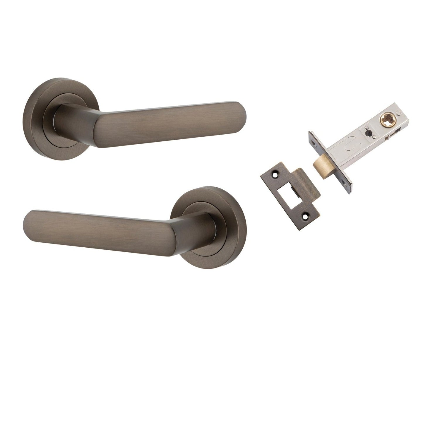 Iver Door Handle Osaka Round Rose Signature Brass Passage Kit