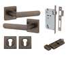 Iver Door Handle Osaka Square Rose Key/Thumb Signature Brass Entrance Kit