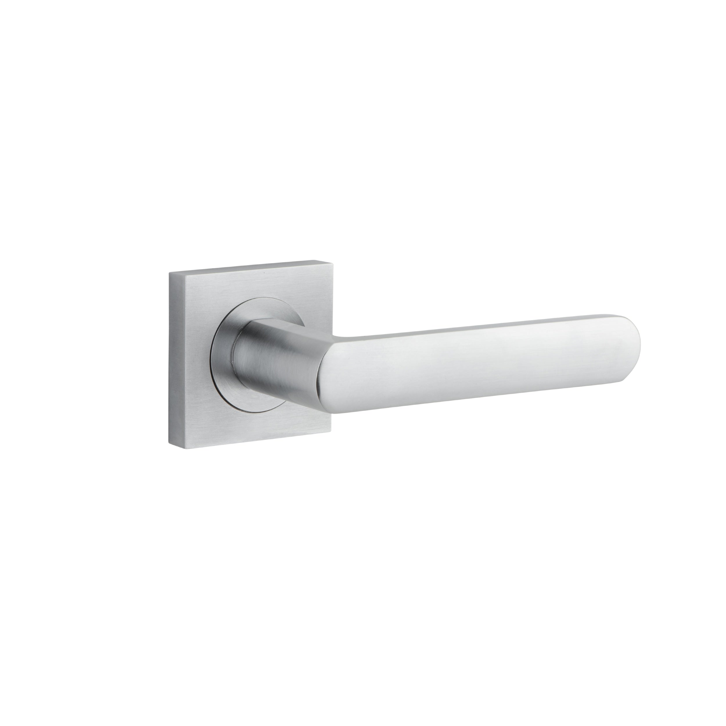 Iver Door Handle Osaka Square Rose Pair Brushed Chrome