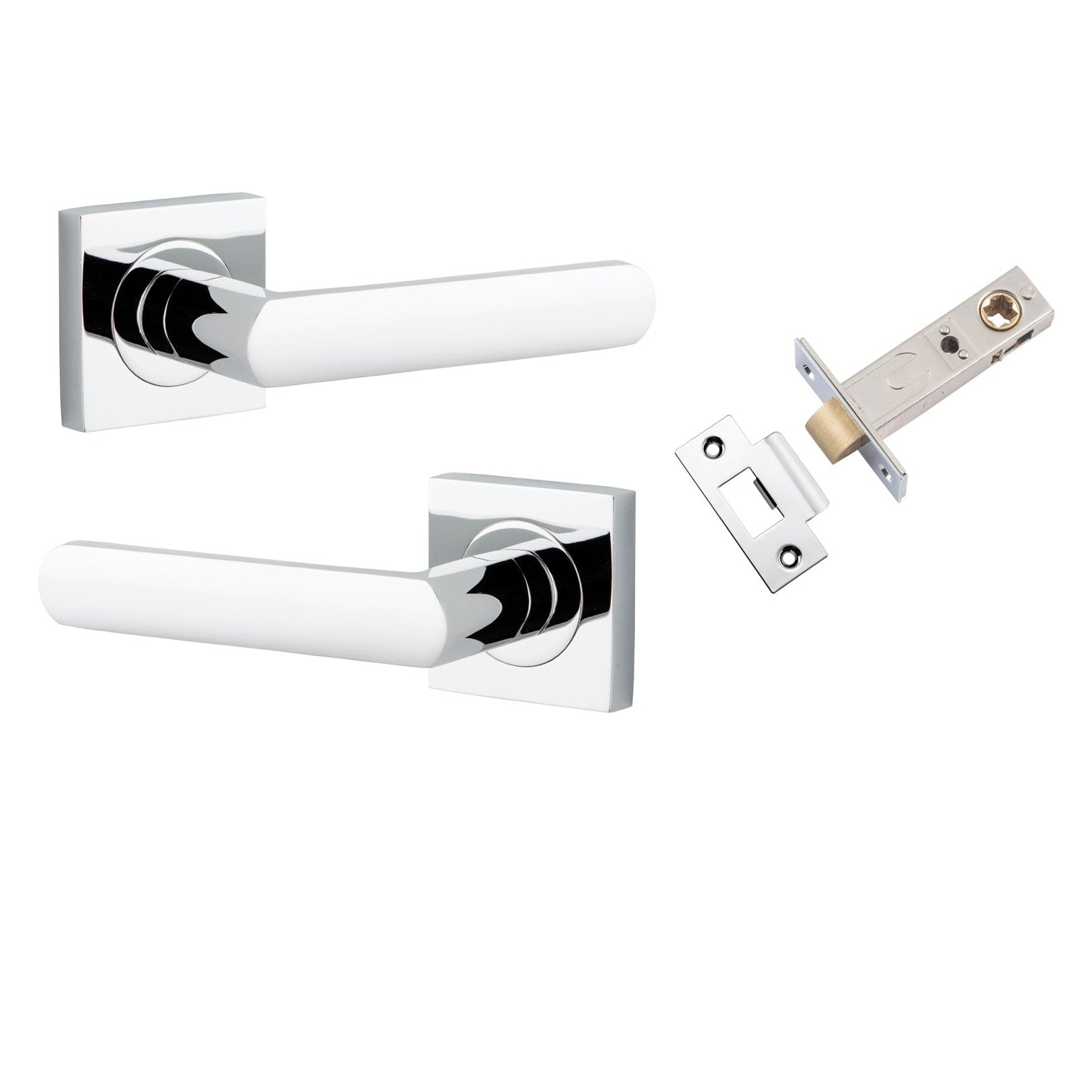 Iver Door Handle Osaka Square Rose Polished Chrome Passage Kit