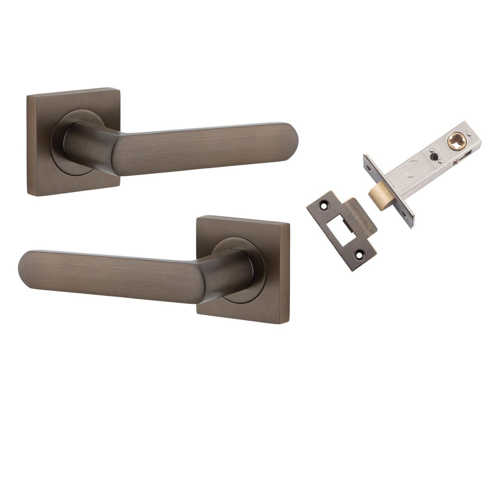 Iver Door Handle Osaka Square Rose Signature Brass Passage Kit