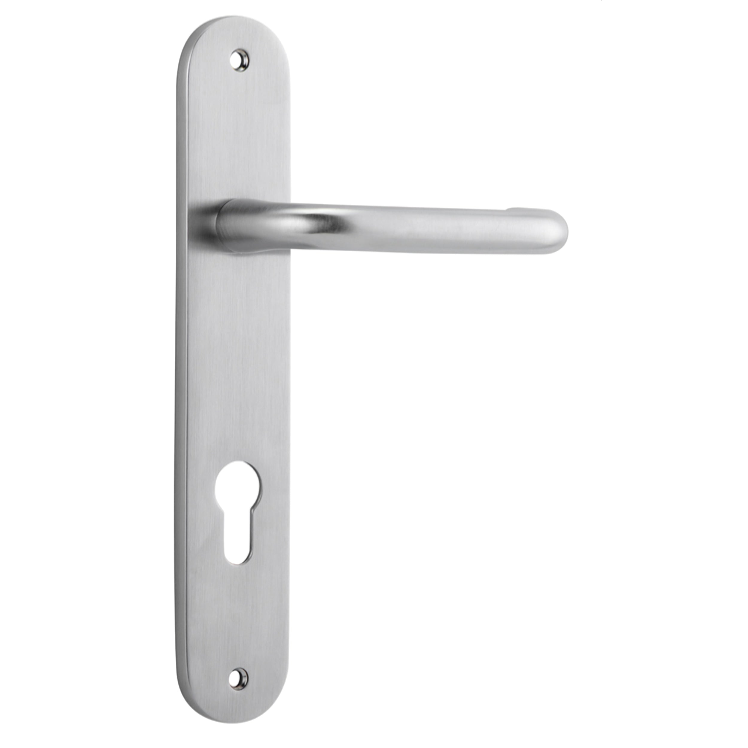 Iver Door Handle Oslo Oval Euro Pair Brushed Chrome