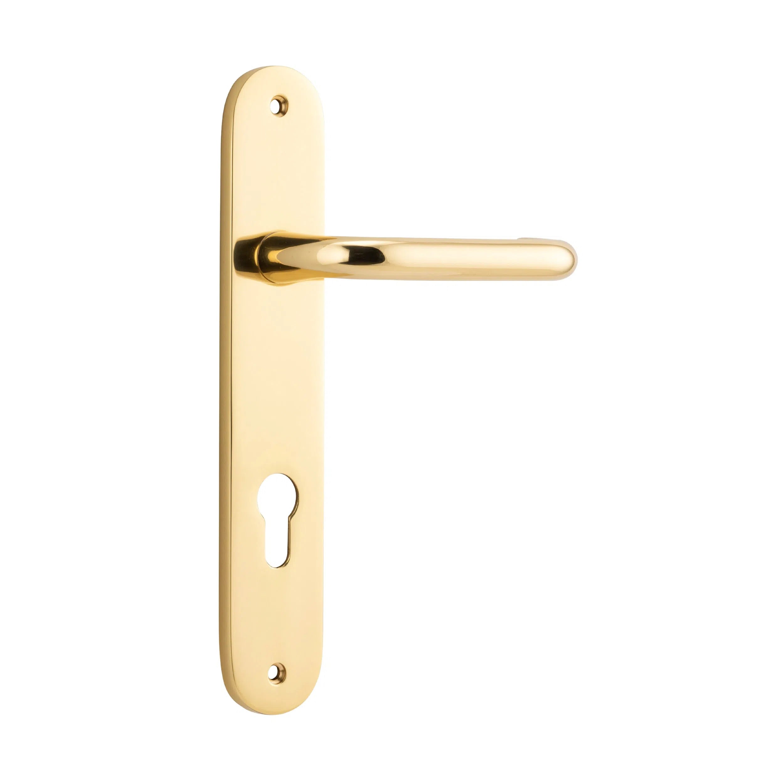 Iver Door Handle Oslo Oval Euro Pair Polished Brass