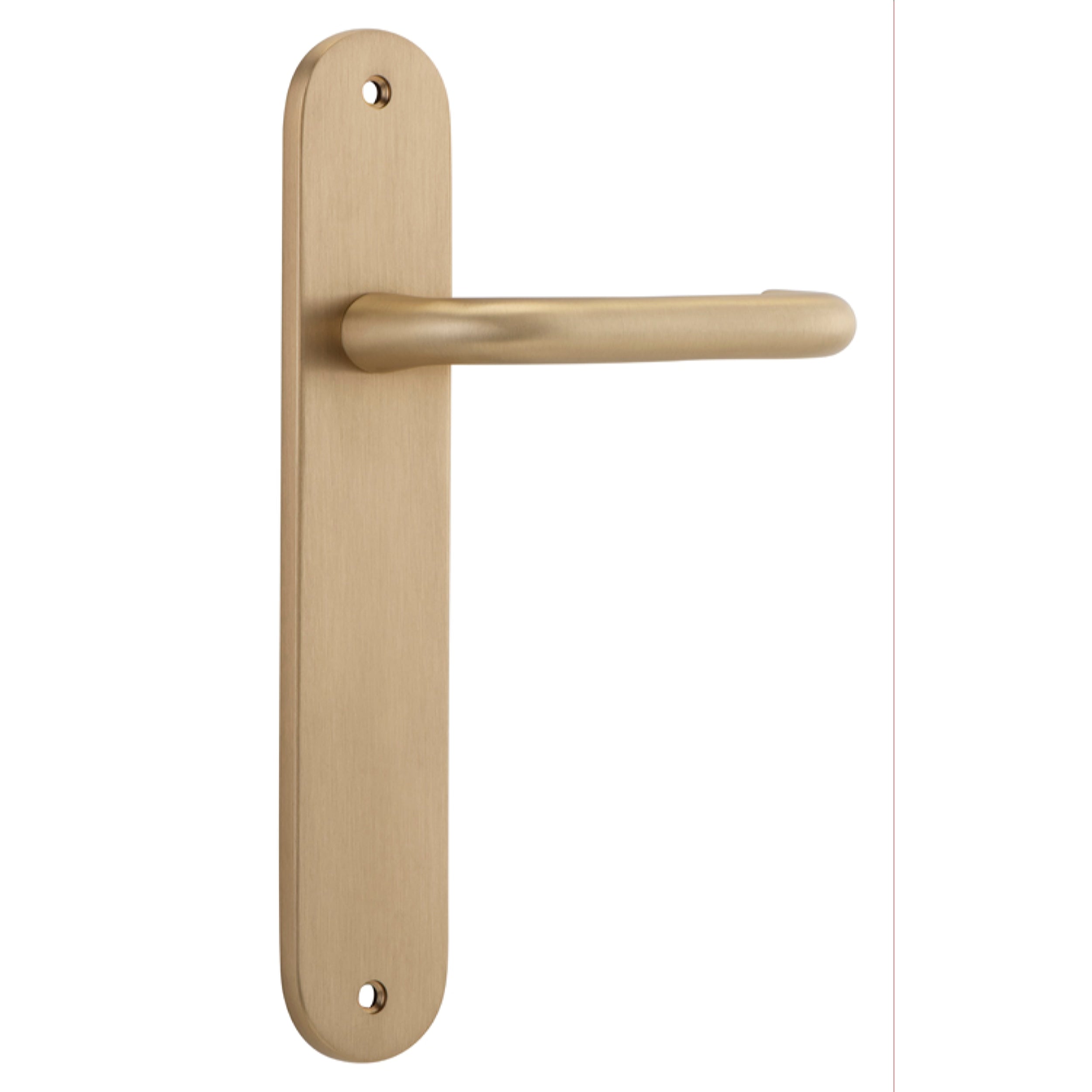 Iver Door Handle Oslo Oval Latch Pair Brushed Brass