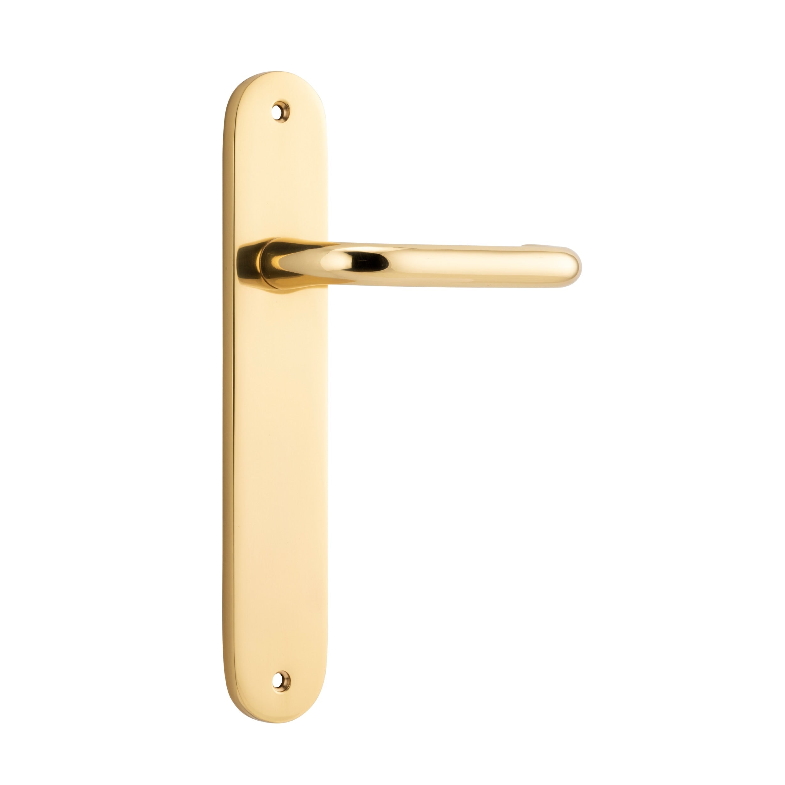 Iver Door Handle Oslo Oval Latch Pair Polished Brass