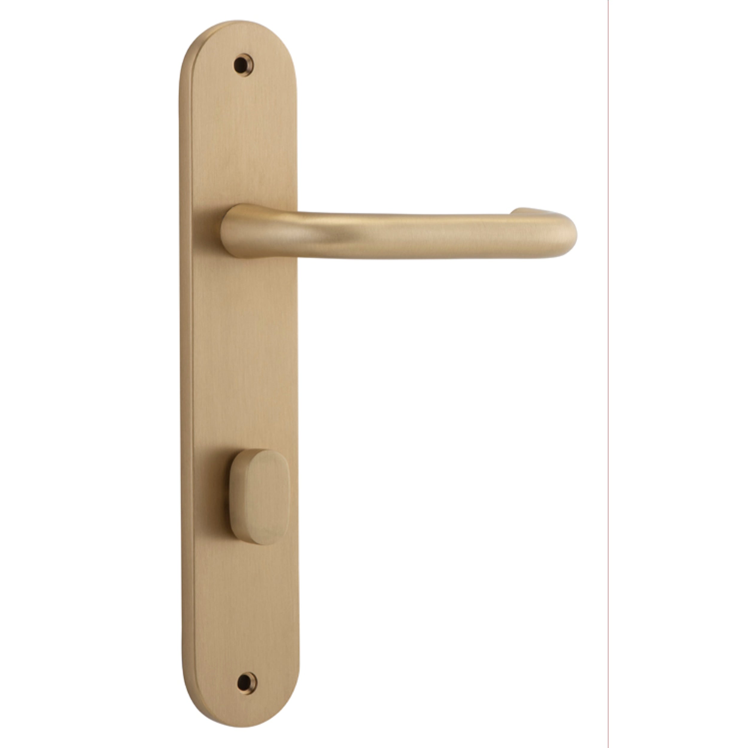 Iver Door Handle Oslo Oval Privacy Pair Brushed Brass