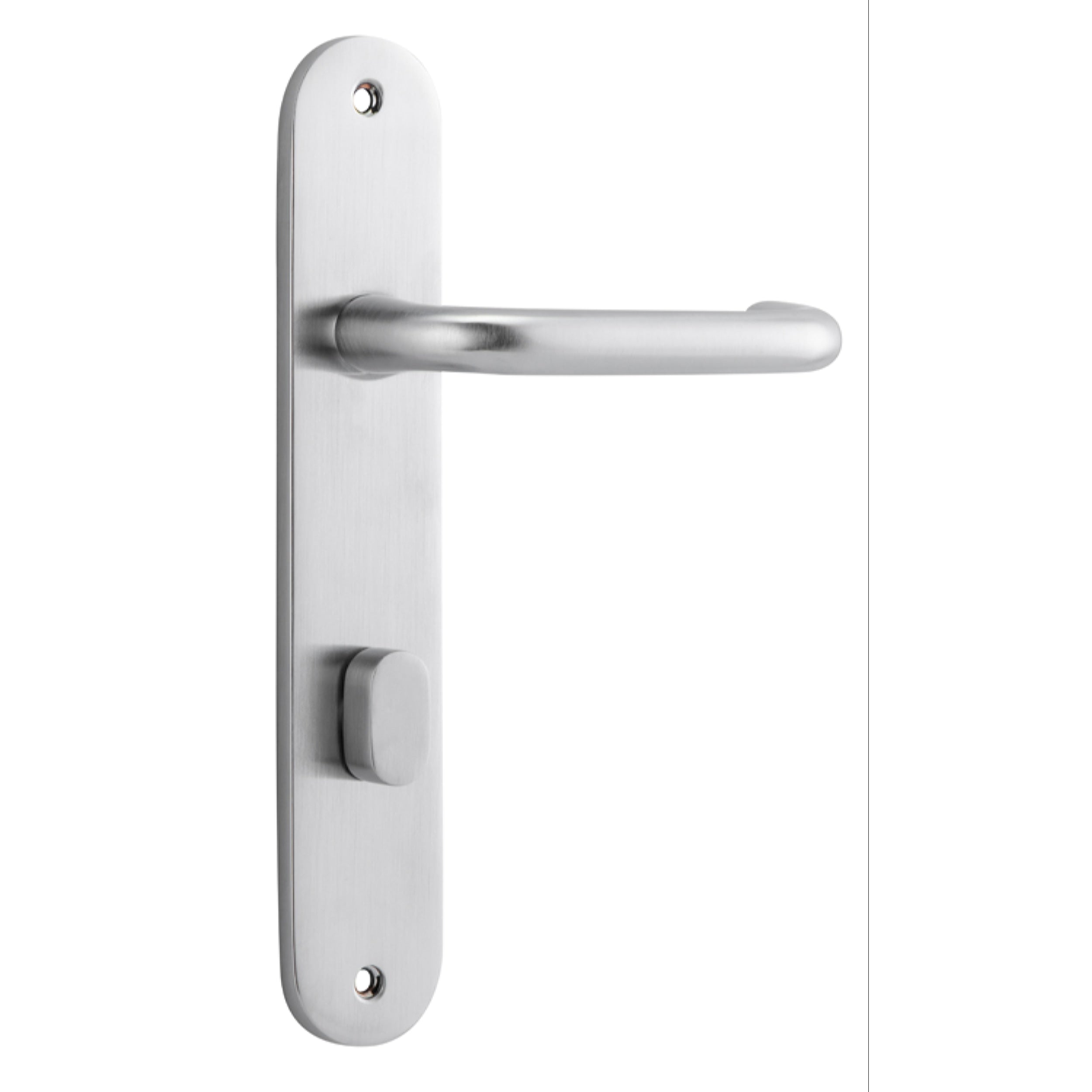 Iver Door Handle Oslo Oval Privacy Pair Brushed Chrome