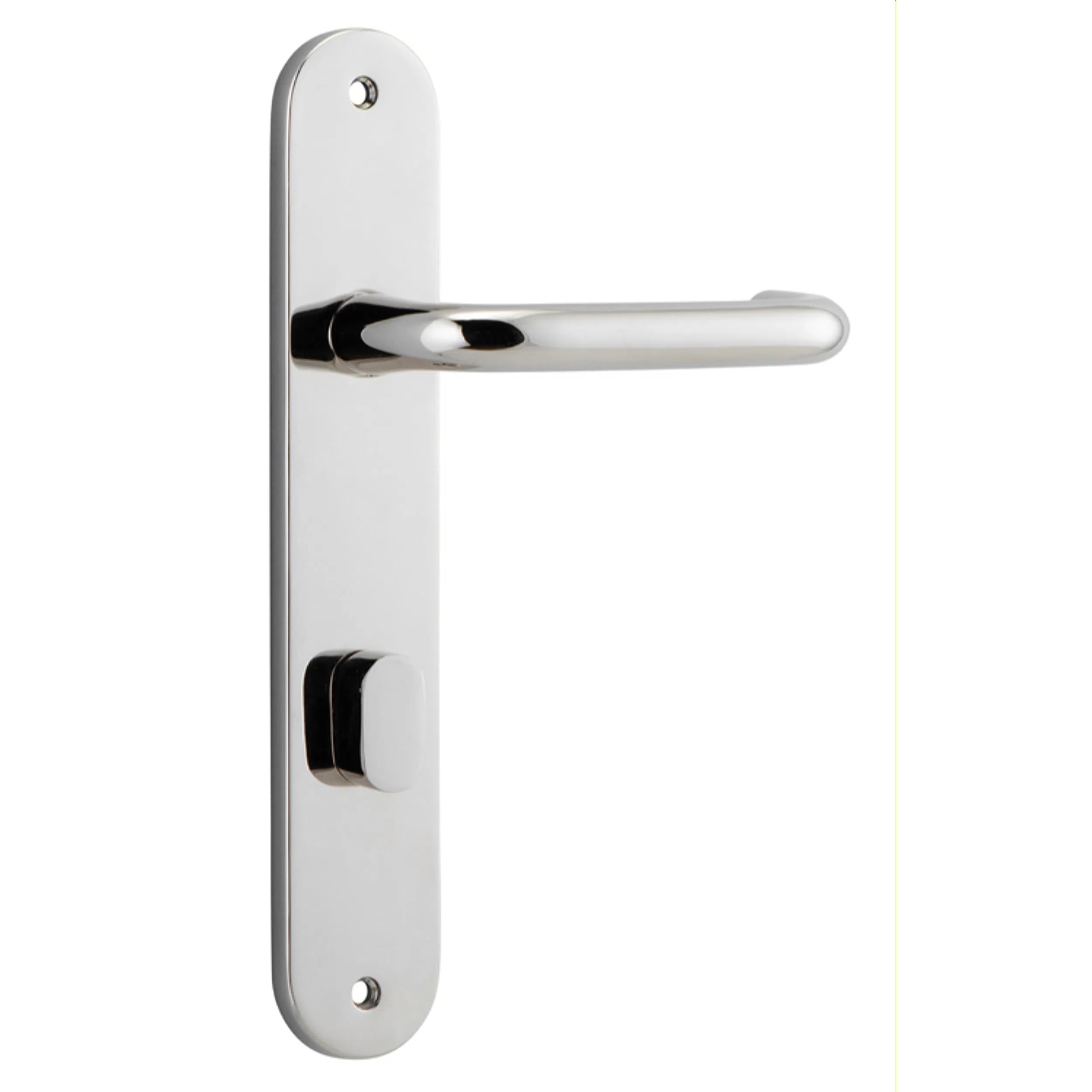 Iver Door Handle Oslo Oval Privacy Pair Polished Nickel